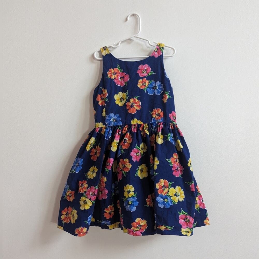 Polo Ralph Lauren Dress Girls Sz 8 Navy Floral